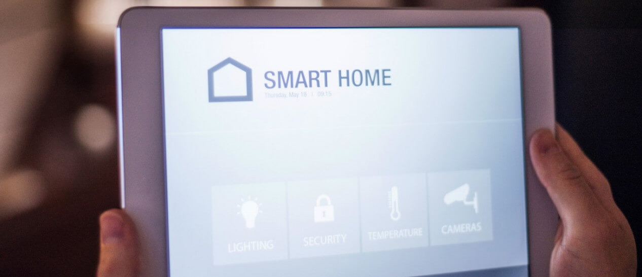 tablet screen with smart home app