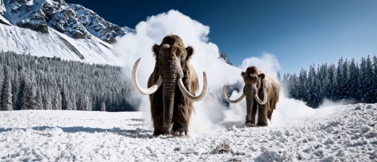 sora ai image with mammoths