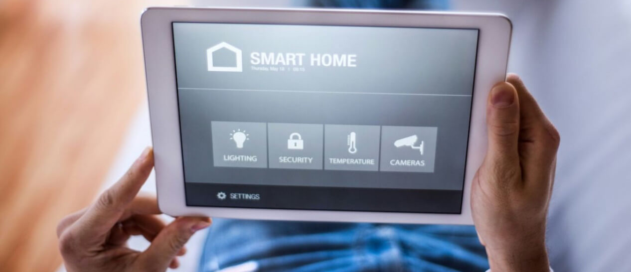 smart home screen on tablet