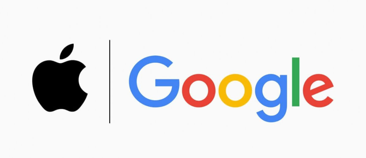 Apple and google logos