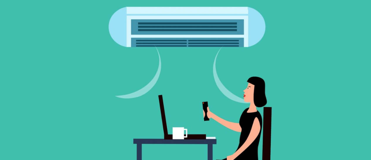 woman operating an air condition