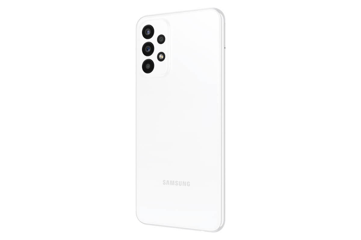 SAMSUNG Galaxy A23 5G white back view