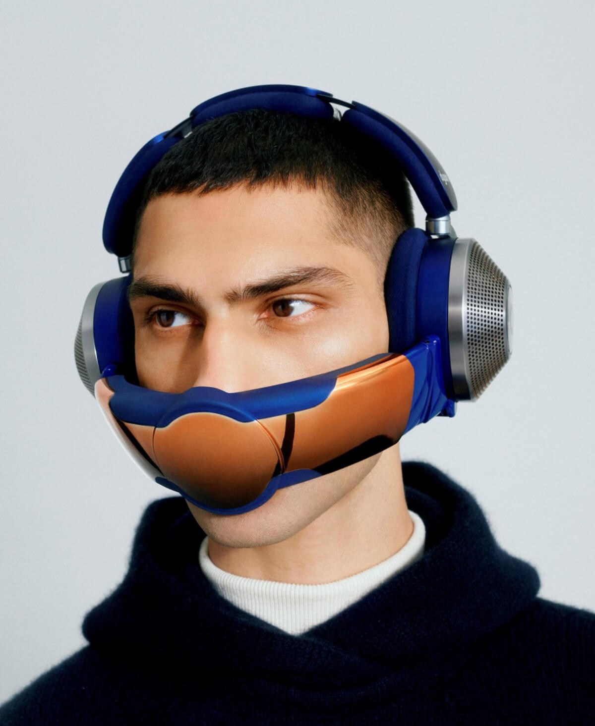guy wearing Dyson Zone headset
