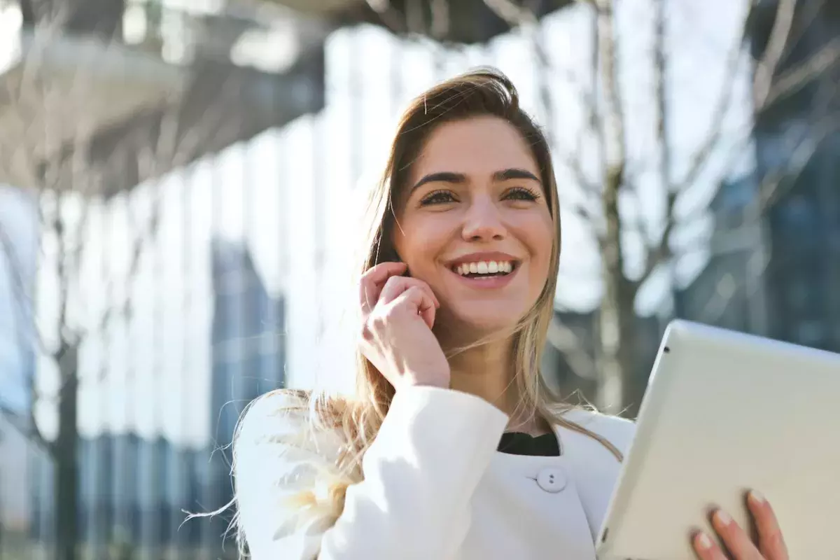 woman with smartphone-tablet