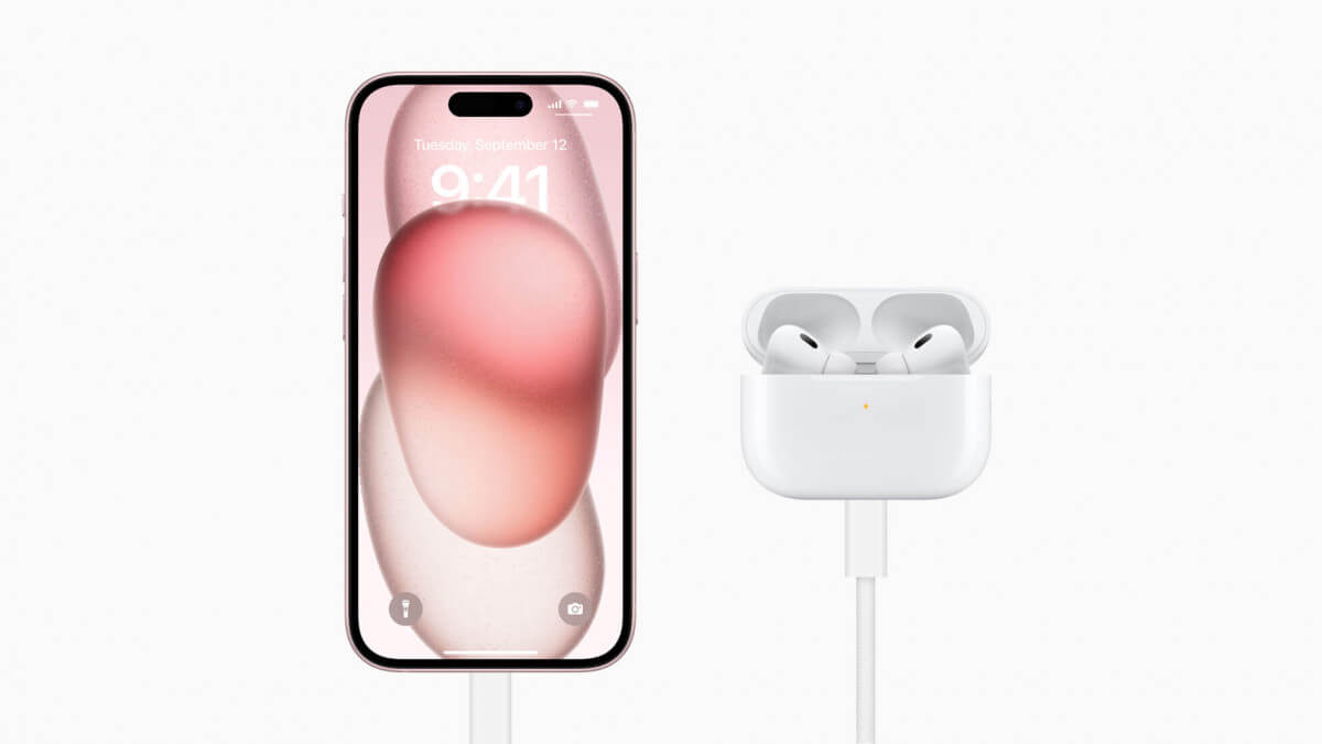 iPhone 15 charging AirPods Pro 2nd gen USB-C