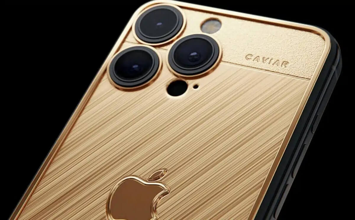 caviar gold iPhone 15 back view