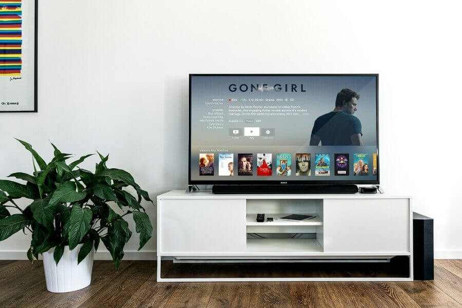 smart tv on wall