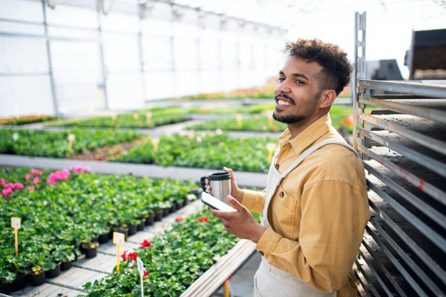 man gardening