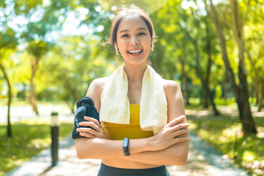 fitness woman smiling