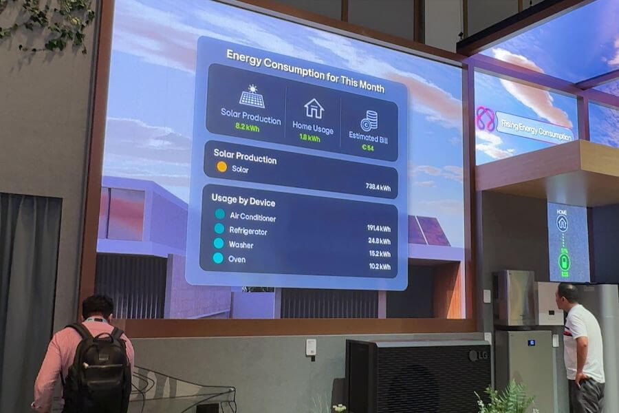 LG Energy consumption screen