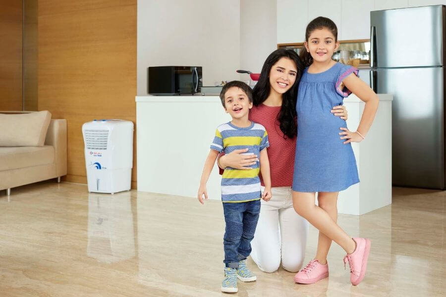 family with air cooler