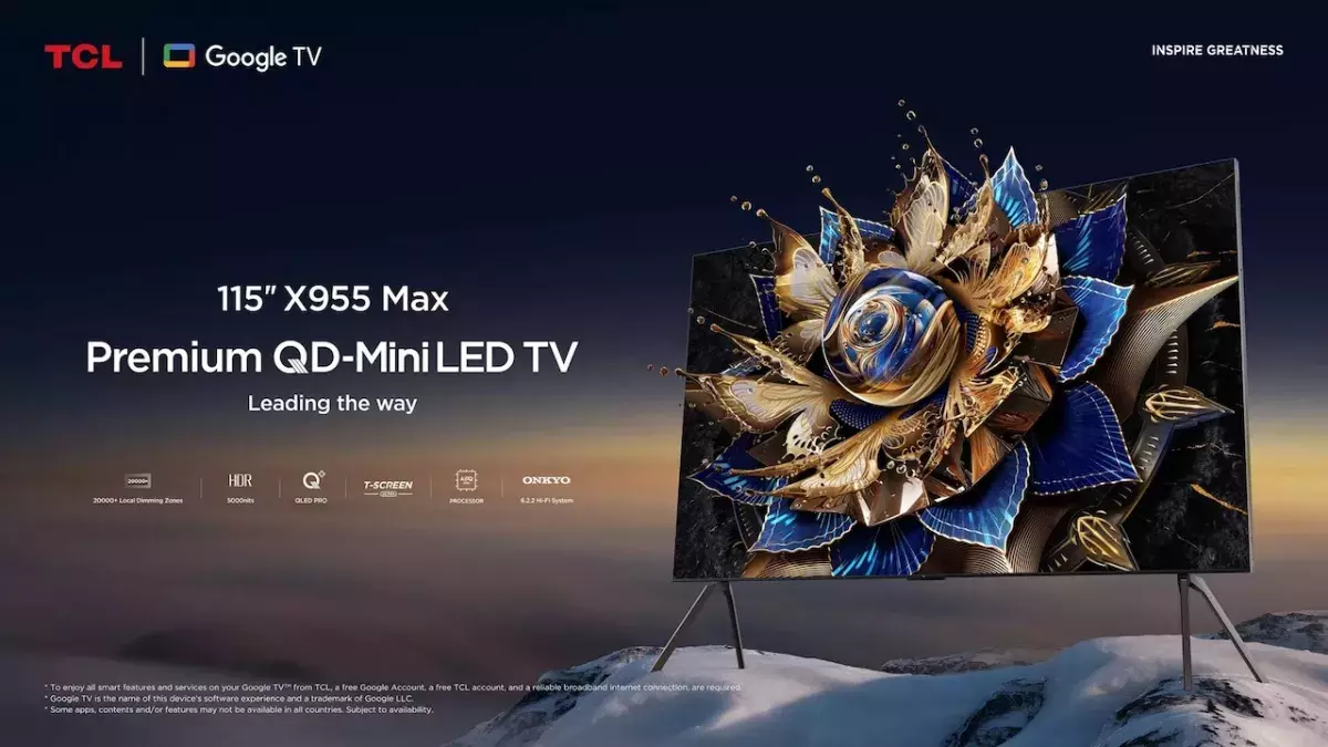 Με διαγώνιο 115 ιντσών, η 115X955 Max Series της TCL αποτελεί τη μεγαλύτερη σε μέγεθος QD-Mini LED που διατίθεται εμπορικά Η 115X955 Max Series της TCL είναι η μεγαλύτερη QD-Mini LED τηλεόραση που διατίθεται εμπορικά