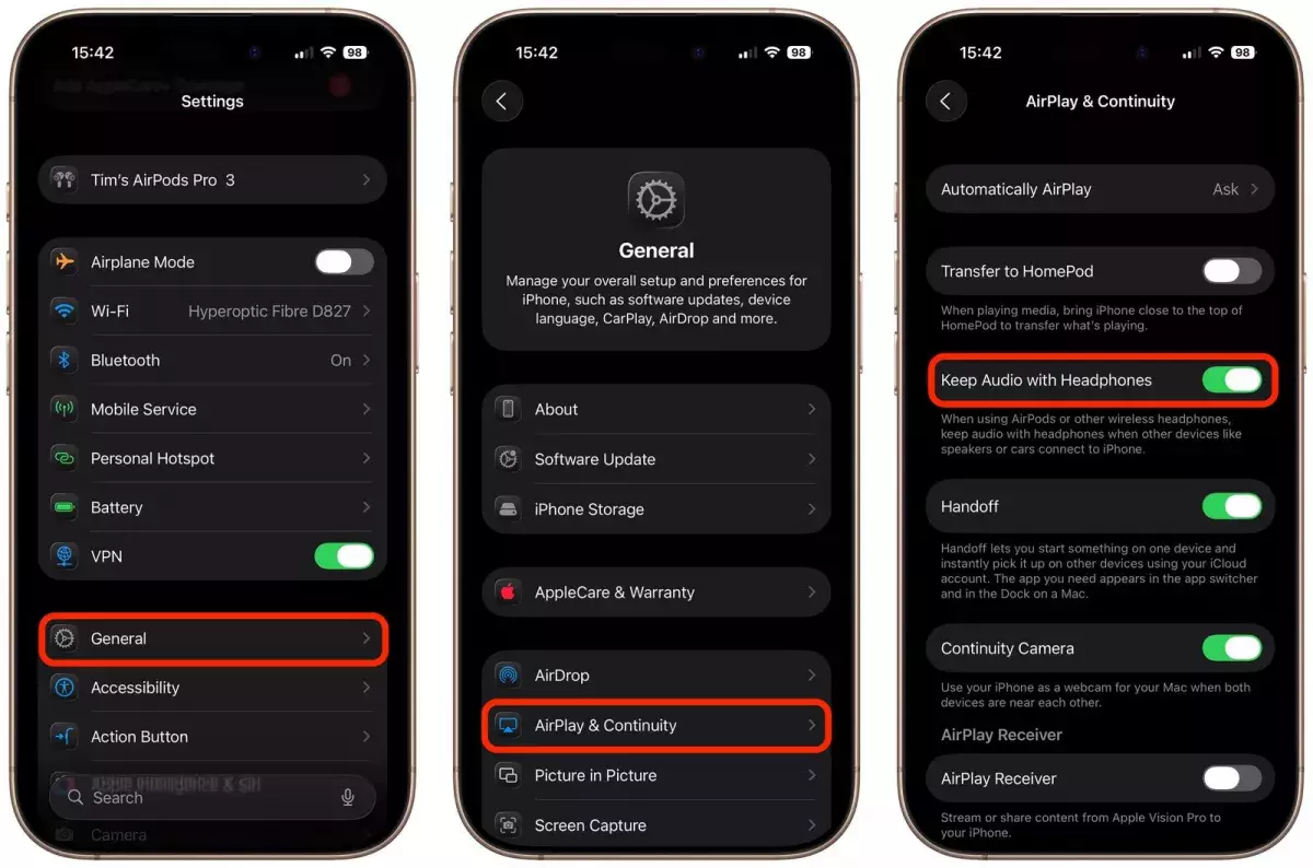 Η νέα λειτουργία της APPLE δίνει στους χρήστες τη δυνατότητα να διατηρούν τον ήχο στα ασύρματα ακουστικά τους ακόμα και όταν το iPhone συνδέεται σε άλλες συσκευές Ρυθμίσεις AirPods από το περιβάλλον χρήστη του iOS 26