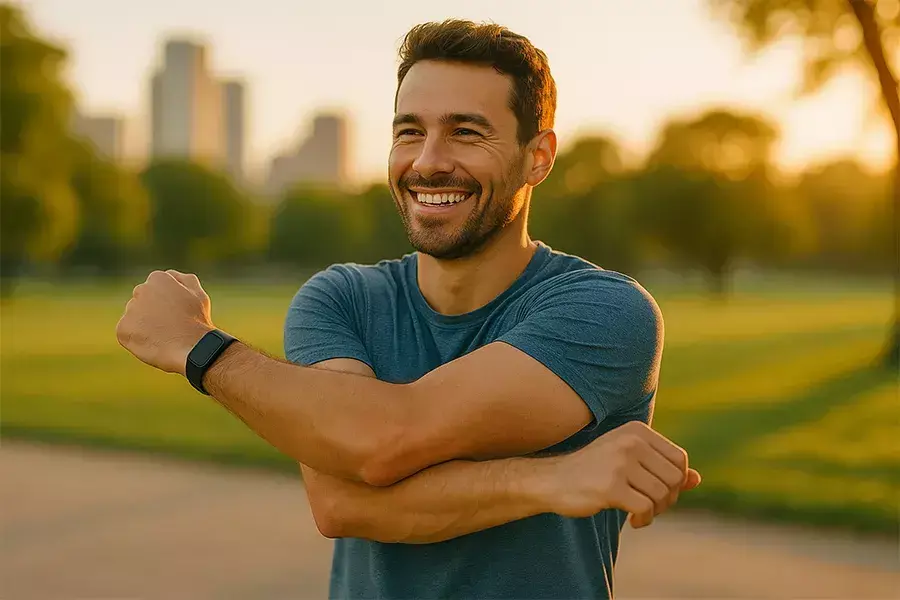 Ένας άνδρας αθλείται