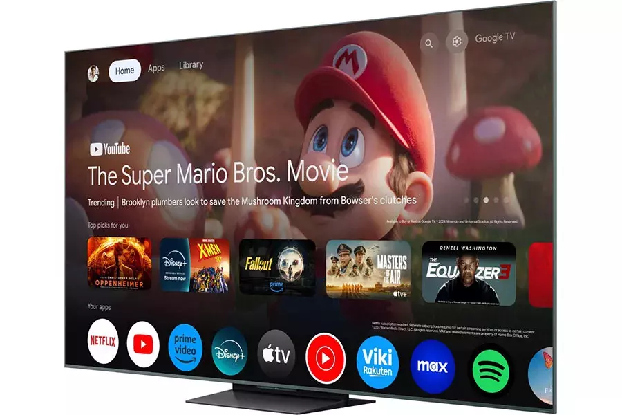 Το περιβάλλον χρήστη μίας τηλεόρασης της TCL