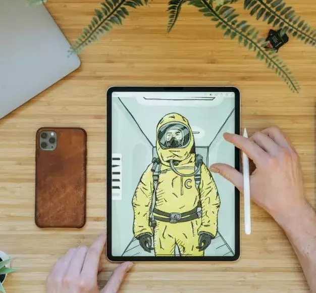 tablet on desk