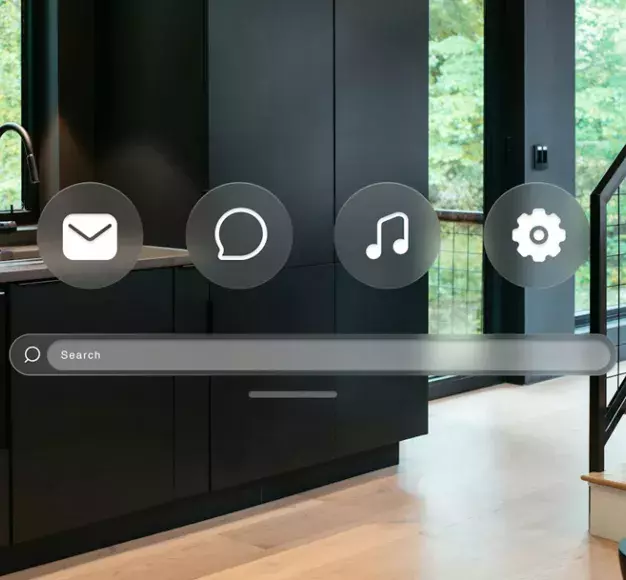 Μία σελίδα αναζήτησης με φόντο ένα έξυπνο σπίτι