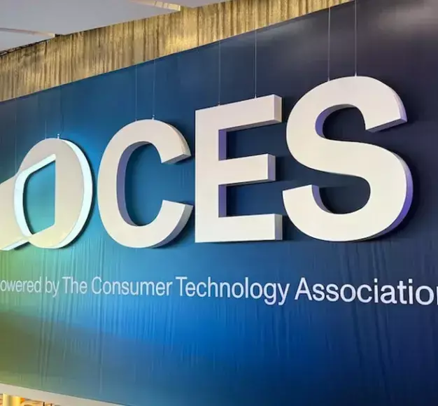 Το λογότυπο της CES όπως αποτυπώνεται στον εκθεσιακό χώρο του Λας Βέγκας